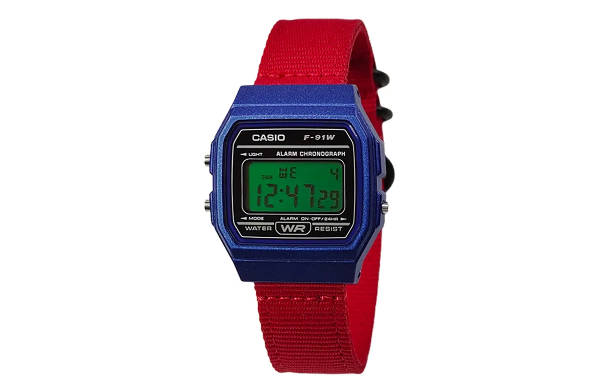 CASIO Custom Collection Quartz Movement Nylon Strap Watch Unisex Black Dial