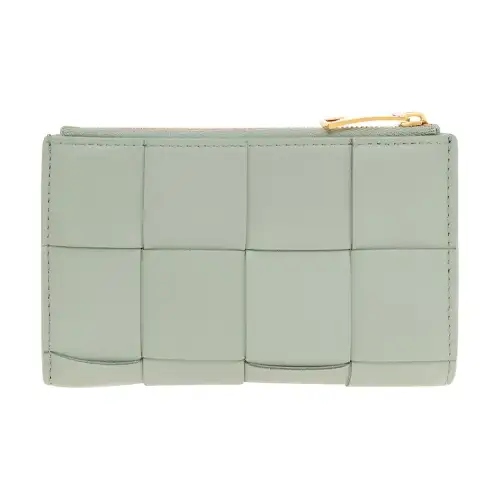 Bottega Veneta Lambskin With Calfskin Wallet Medium Women's Turquoise