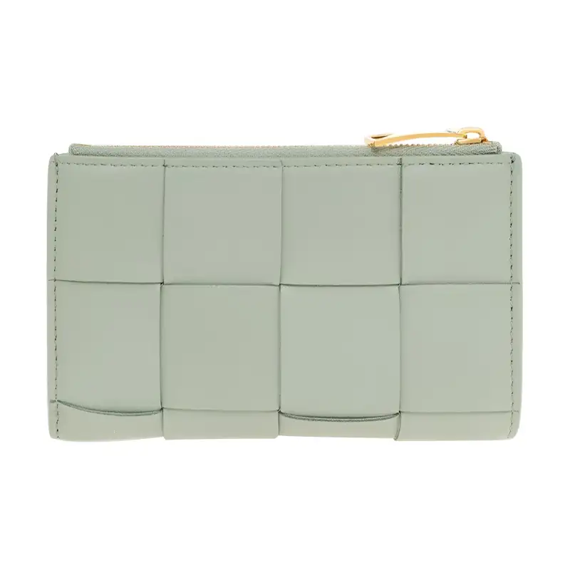 Bottega Veneta Lambskin With Calfskin Wallet Medium Women's Turquoise