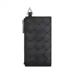Bottega Veneta Intrecciato Zip Closure Cow Leather Card Holder Men's Black