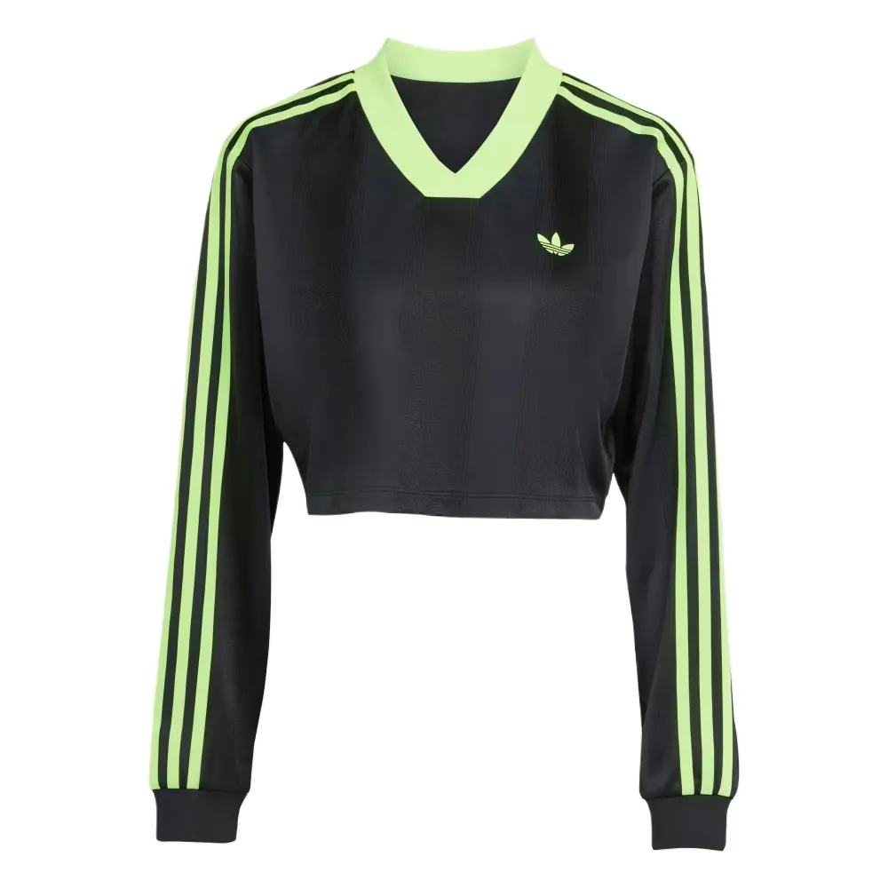 Adidas Originals Adicolor Soccer Jacquard Crop Long Sleeve Top