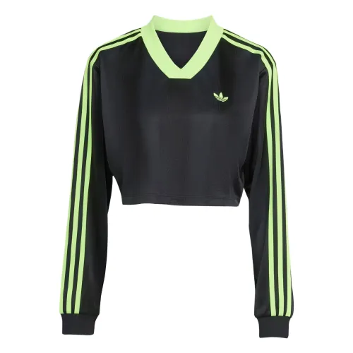 Adidas Originals Adicolor Soccer Jacquard Crop Long Sleeve Top