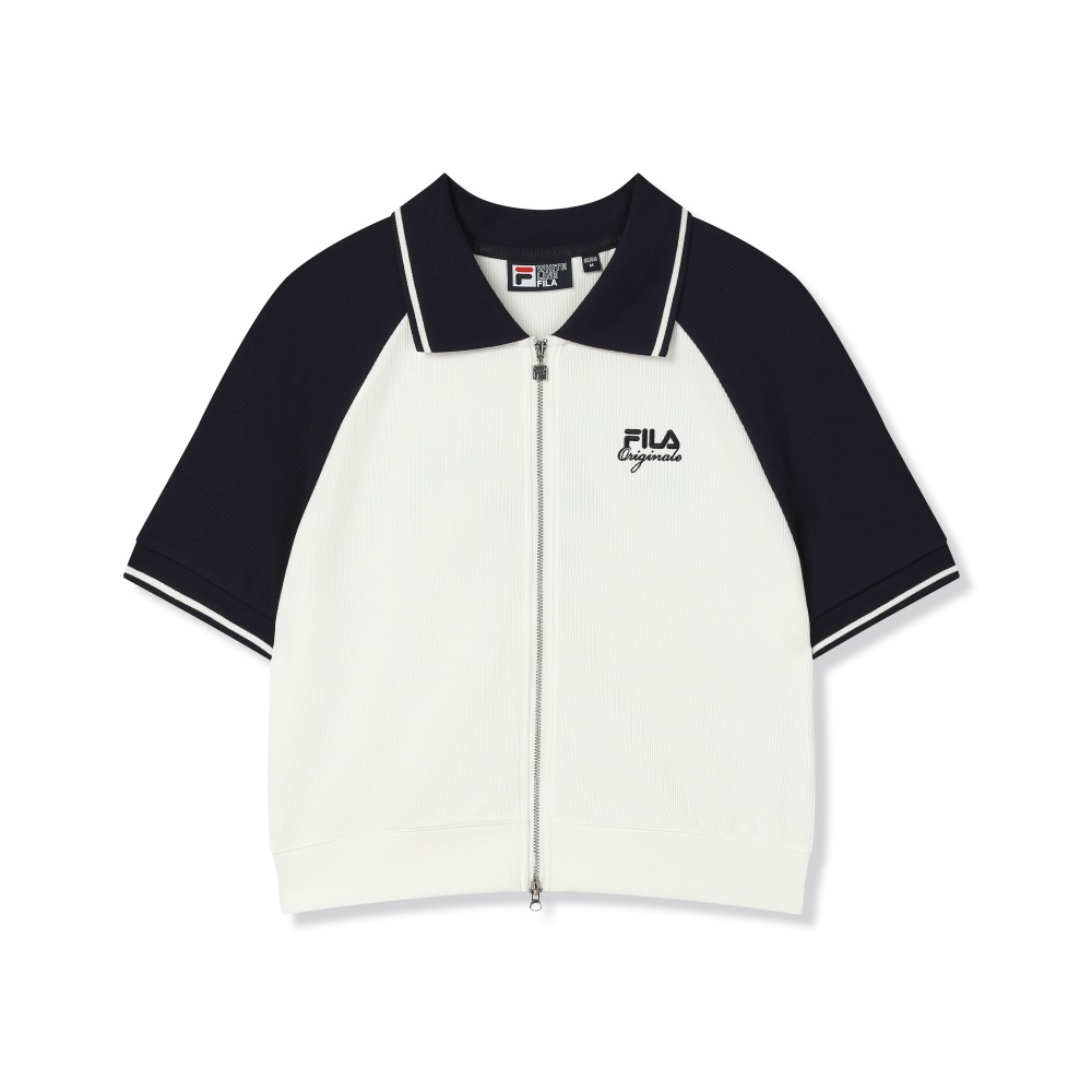 Женская футболка Fila Поло на молнии (белая)