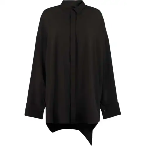 Balenciaga Shirts Women's Black Lapel Moderate Other