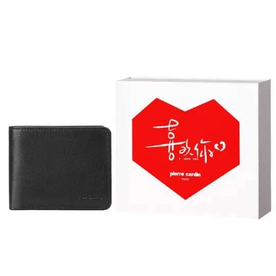 PIERRE CARDIN Cow Leather Wallet Regular Men's Black