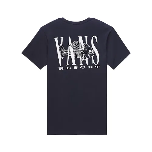 Vans T Shirts Men's Marine Blue Crew Neck Moderate Straight Fit