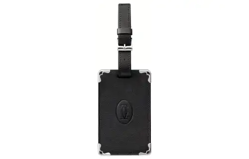 CARTIER Cow Leather Luggage Tag Black