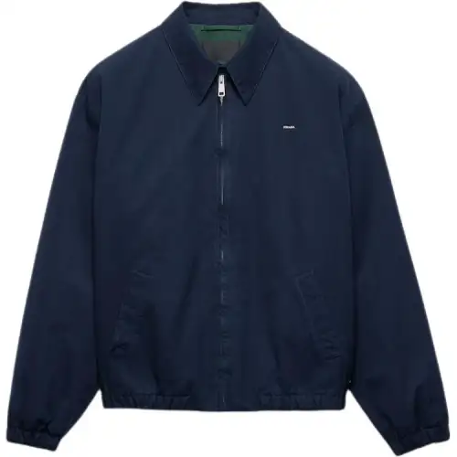 Prada embroidered-logo zip-up jacket