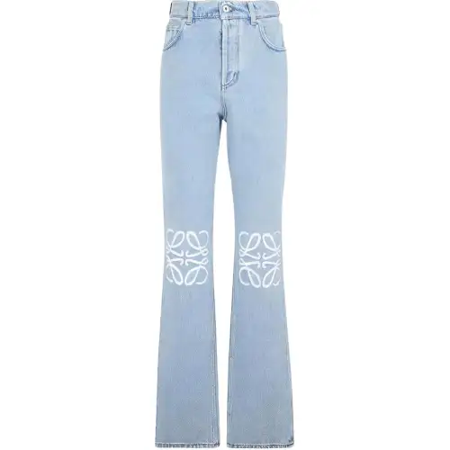 LOEWE Jeans Women's Light Blue Moderate Slim Fit Pants