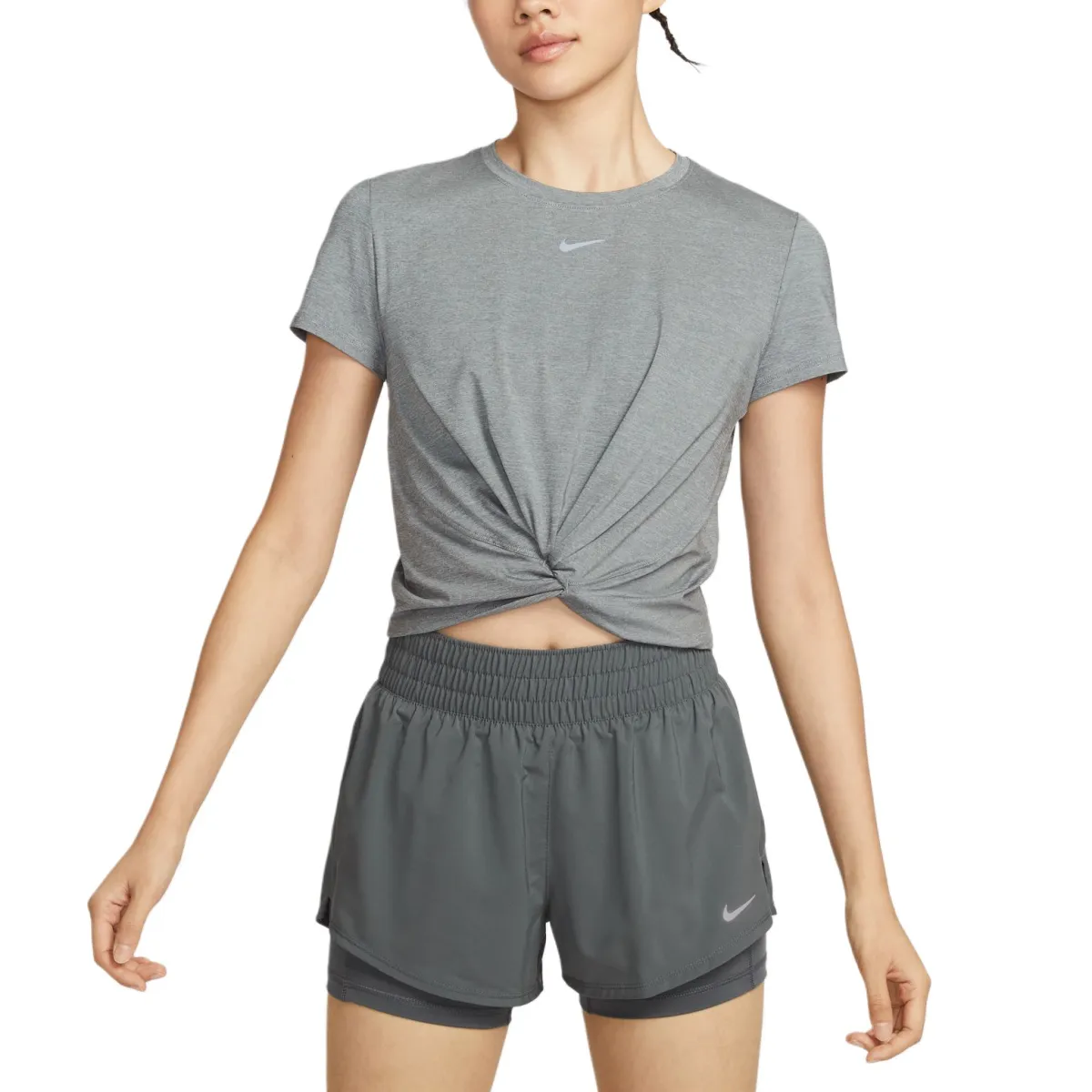 Nike T-Shirts Women's Gray Crew Neck Moderate Other