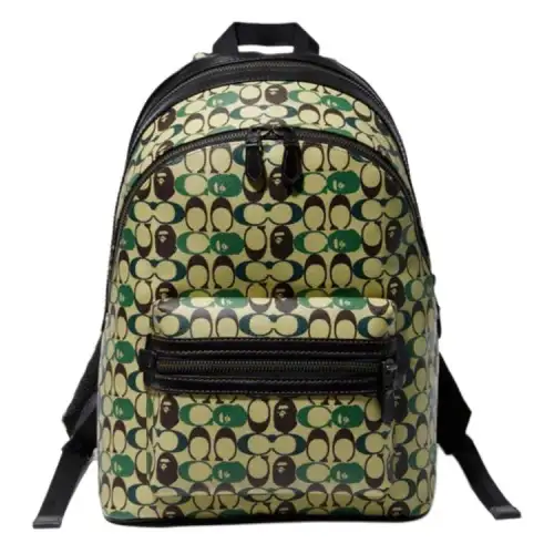 A BATHING APE COACH Collaboration Bape Cow Leather Backpack Regular Men's Green