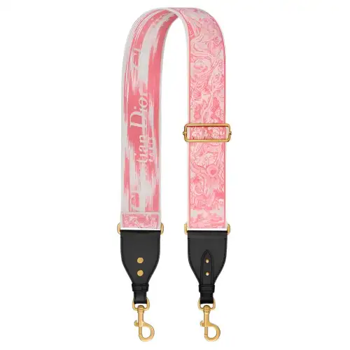 DIOR Dioriviera Toile De Jouy Embroidery With Calfskin Bag Straps Women's Pink