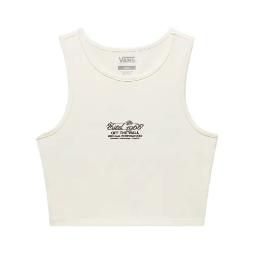 Vans Tank Tops Women's Beige Crew Neck Moderate Racerback