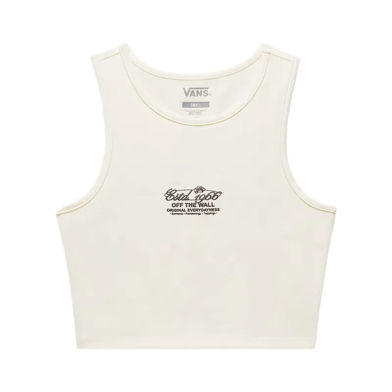Vans Tank Tops Women's Beige Crew Neck Moderate Racerback