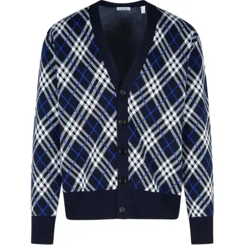 Burberry Checked V Neck Cardigan