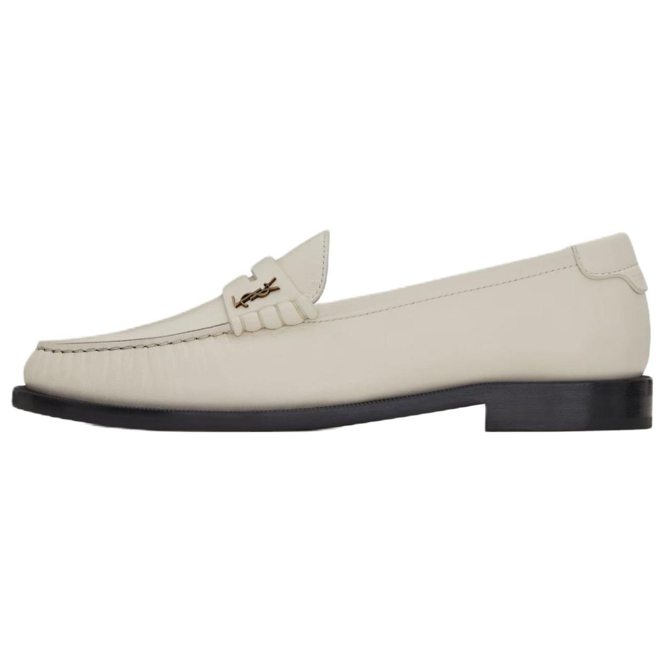 SAINT LAURENT Универсальная и удобная кожа Сен -Лорана женский для отдыха туфли женский белый