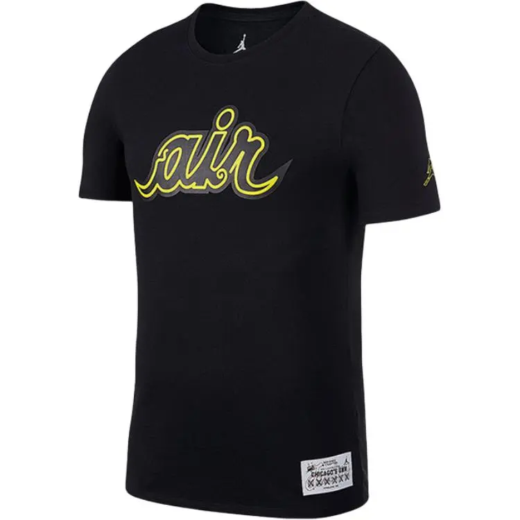 Jordan T-Shirts Men's BQ5170-010 Crew Neck Moderate Straight Fit
