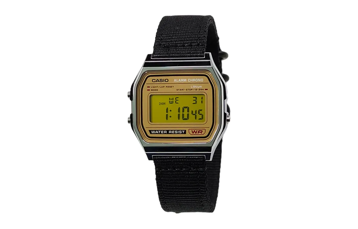 CASIO Custom Collection Quartz Movement Nylon Strap Watch Men's Watches Gold Dial