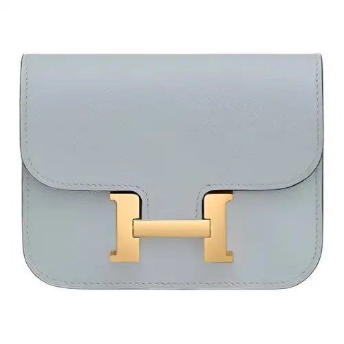 HERMES Constance Slim Gold tone Lock Evercolor Calfskin Fanny Pack Regular Women's Glacier Blue