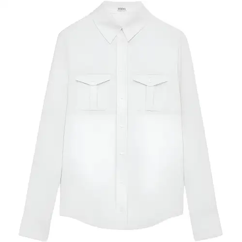 LOEWE Shirts Women's White Lapel Moderate
