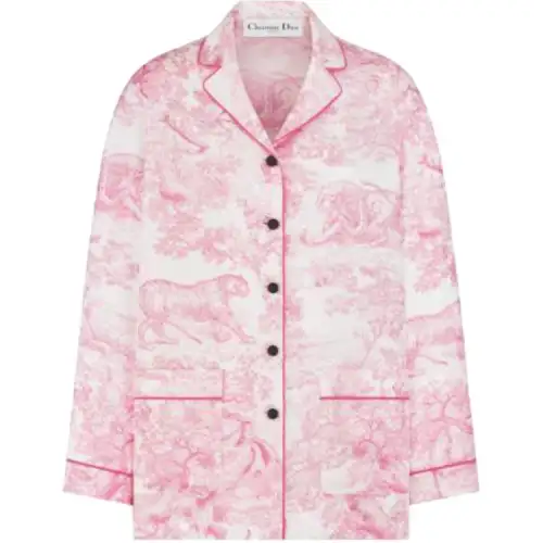 DIOR Shirts Women's Pink Cuban Collar Moderate