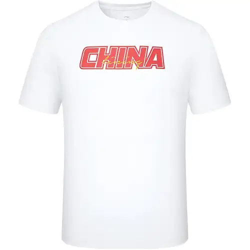 Li Ning T Shirts Unisex White Crew Neck Thin Straight Fit