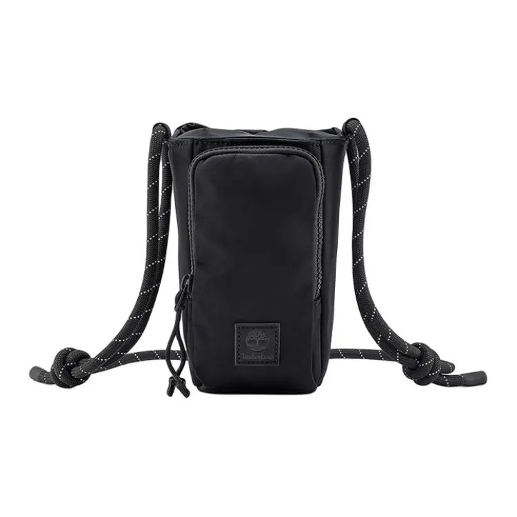 Timberland Logo Design Shoulder Bag, Crossbody Bag Unisex Black