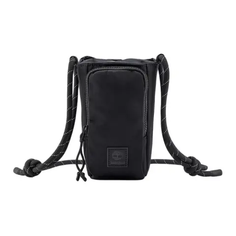 Timberland Logo Design Shoulder Bag, Crossbody Bag Unisex Black