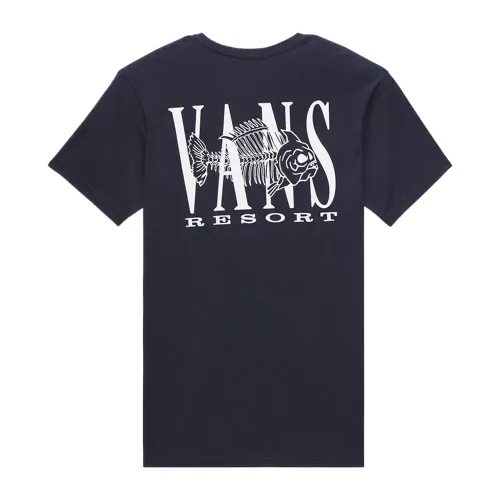 Vans T Shirts Men's Marine Blue Crew Neck Moderate
