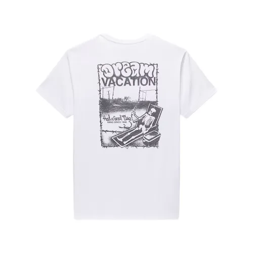 Vans 66 T Shirts Men's White Crew Neck Moderate Straight Fit