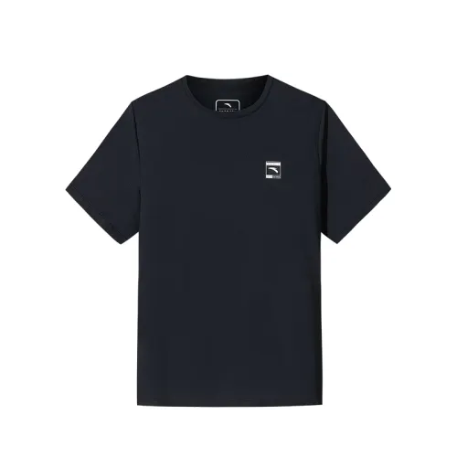 ANTA T Shirts Men's Black Crew Neck Moderate