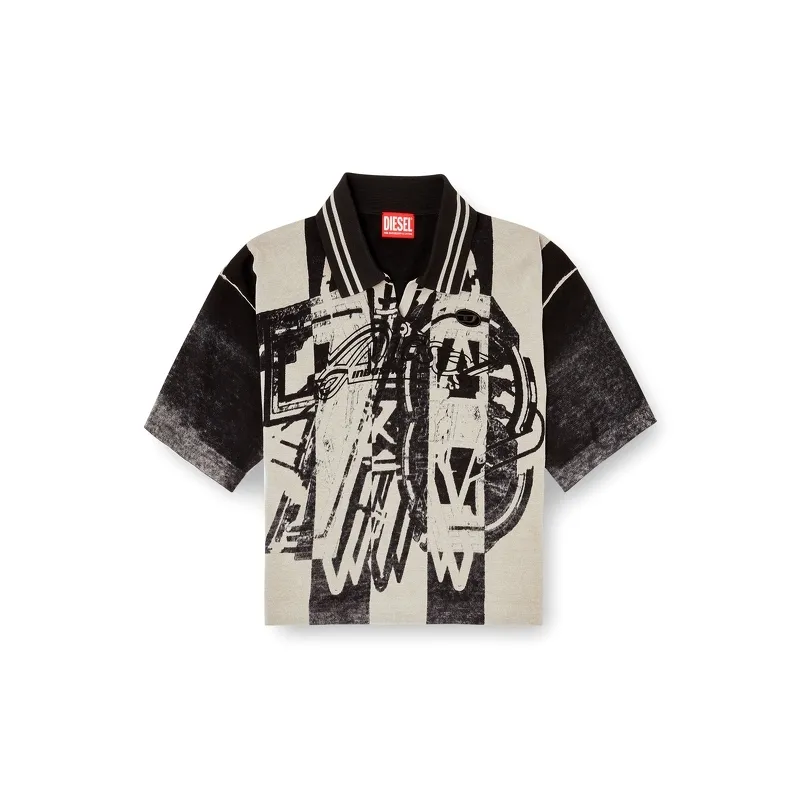 Diesel M-Oliba Cropped Polo Top