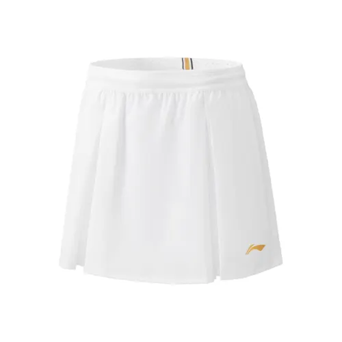 Li Ning Badminton Collection Casual Short Skirts Women's Standard White