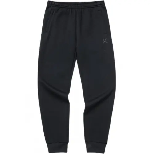 ANTA Knitted Sweatpants Men's Black Moderate Cuffed Pants