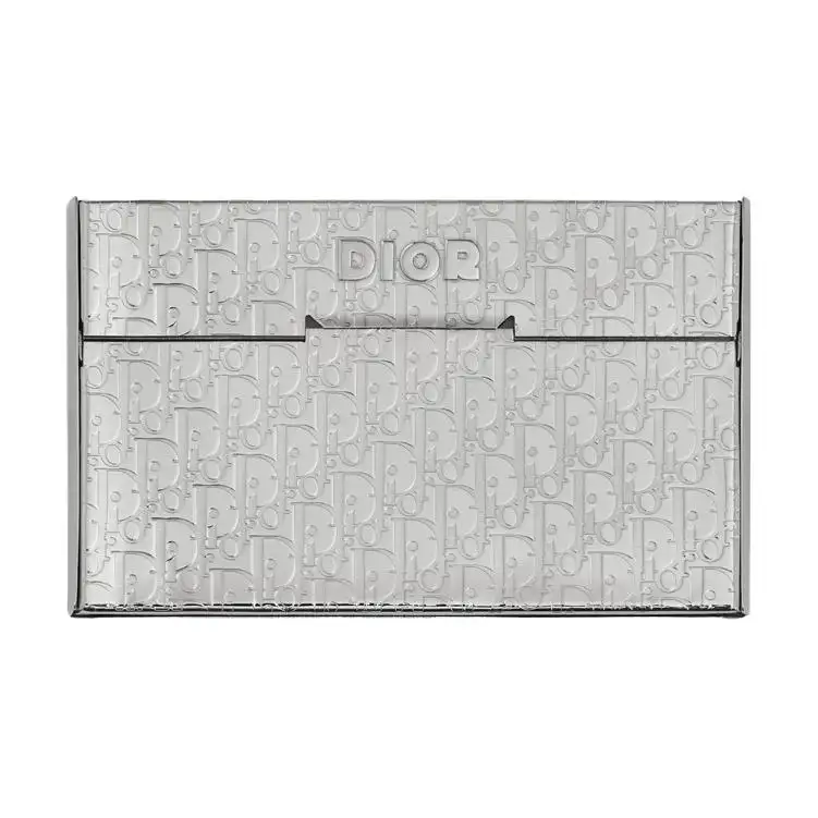 DIOR Brass Card Holder Card Holder Unisex Gray
