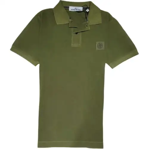 STONE ISLAND Polo Shirts Men's Green Polo Collar Moderate