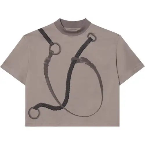 HERMES Drop Shoulder Sleeve T Shirt Women's Smoky Brown