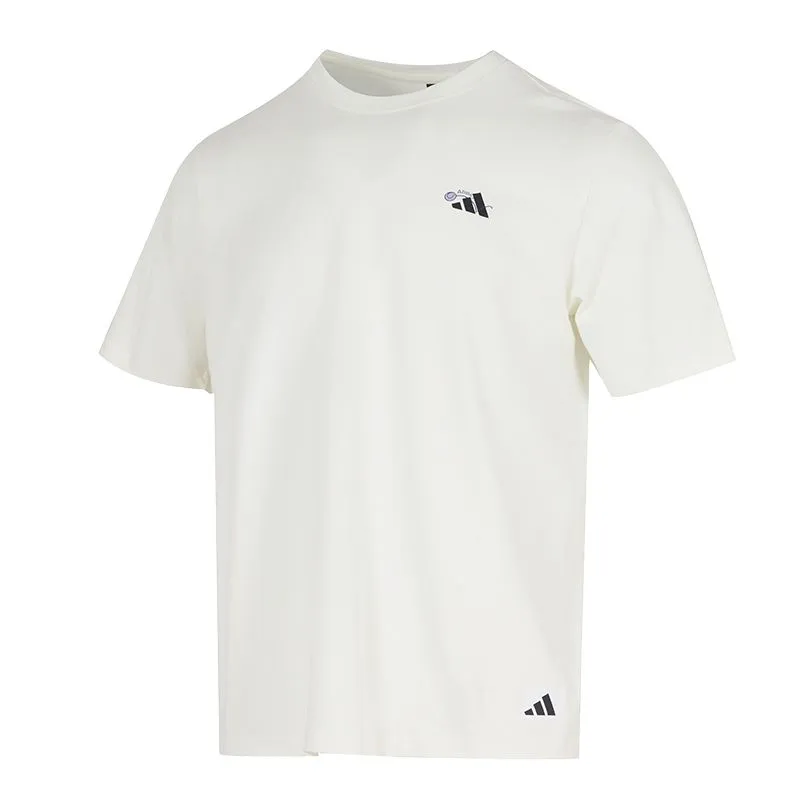 Adidas Sportlife T-Shirts Men's White Crew Neck Moderate