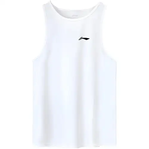 Li Ning T Shirts Unisex White Crew Neck Moderate Straight Fit