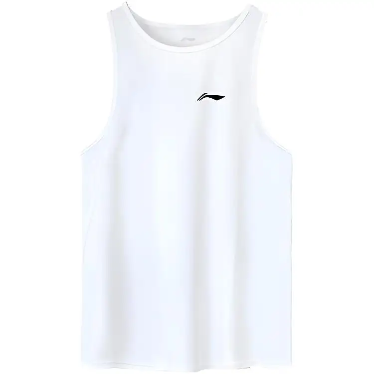 Li Ning T Shirts Unisex White Crew Neck Moderate Straight Fit