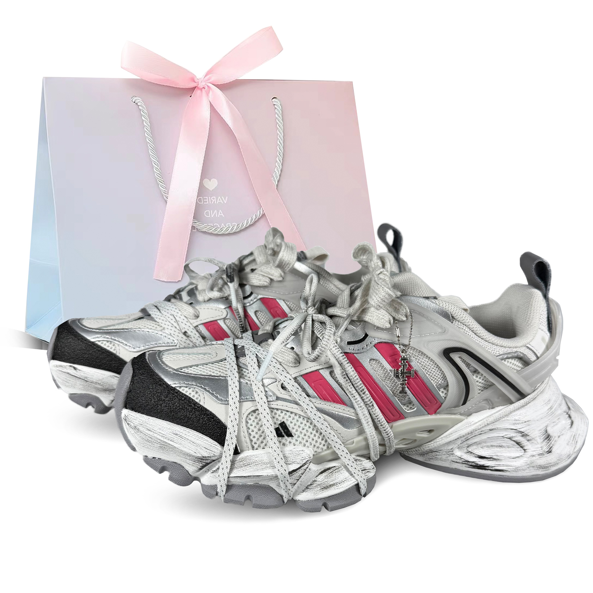 Adidas XLG Running Shoes Unisex Low Top Rose Red