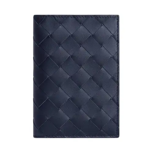 Bottega Veneta Cow Leather Passport Holder Men's Space Blue & Sage Green
