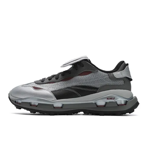 FILA KM2 Abrasion Resistant Breathable Low top Casual Shoes Men's Gray Silver