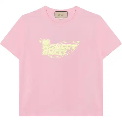 GUCCI Logo Printed Crewneck T Shirt