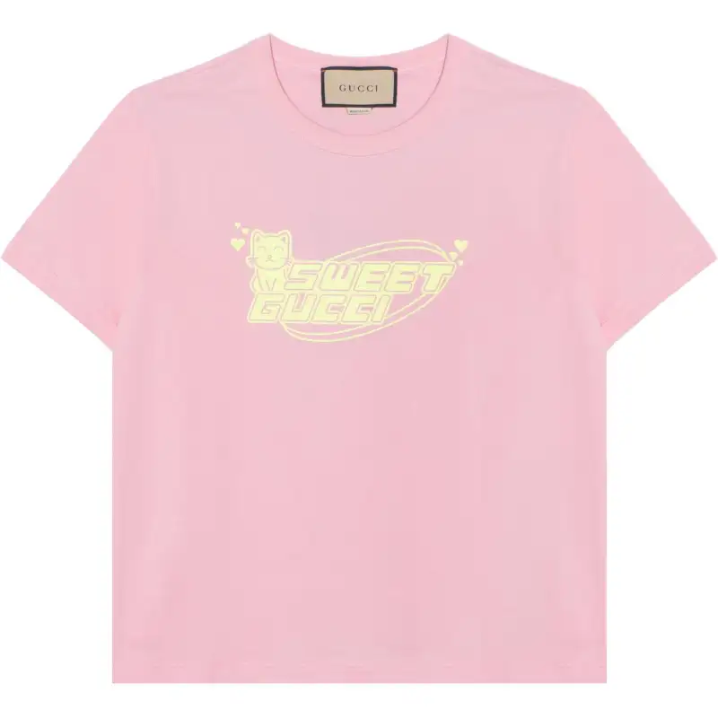 GUCCI Logo Printed Crewneck T Shirt