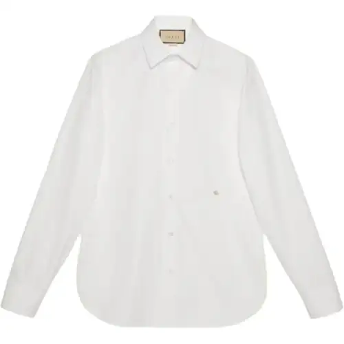 GUCCI Shirts Men's White Lapel Moderate Shirt