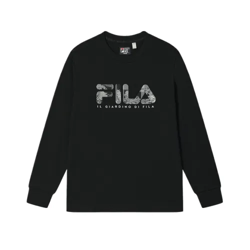 FILA Heritage T Shirts Men's Black Crew Neck Moderate Straight Fit