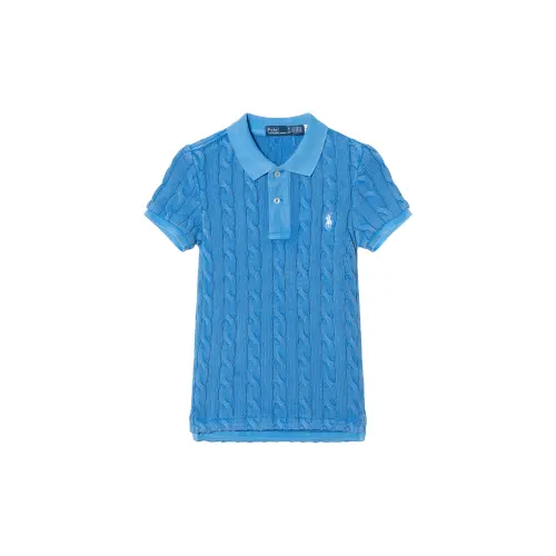 Polo Ralph Lauren Pony, blue sweater, with embroidery, with short sleeve