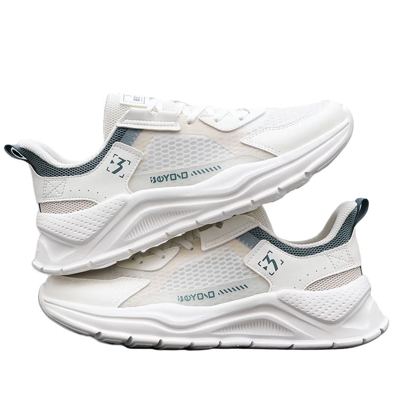 361° Slip Resistant, Abrasion Resistant, Breathable Low top Casual Sprint Running Shoes Men’s White Green