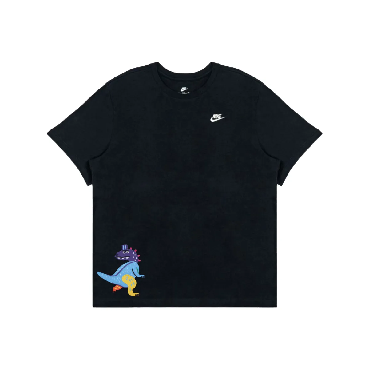 Nike T-Shirts Men's Black Crew Neck Moderate Straight Fit